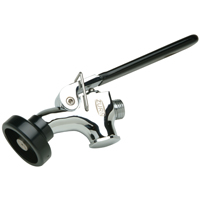 Angled Self-Closing Pre-Rinse Valve with A Stay Open Ring and Rubber Bumper Spray Head.