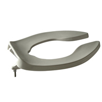 Elongated, premium white, open front toilet seat, less cover, with stainless steel check hinge and ZurnSHIELD™ protection