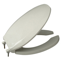 Open front with cover, extra heavy duty toilet seat